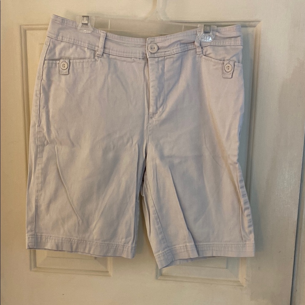 St. John's Bay Tan Bermuda Shorts Casual Cotton Blend